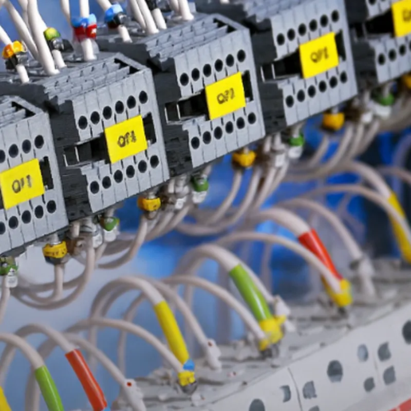 Electrical contactors and wiring in a control panel