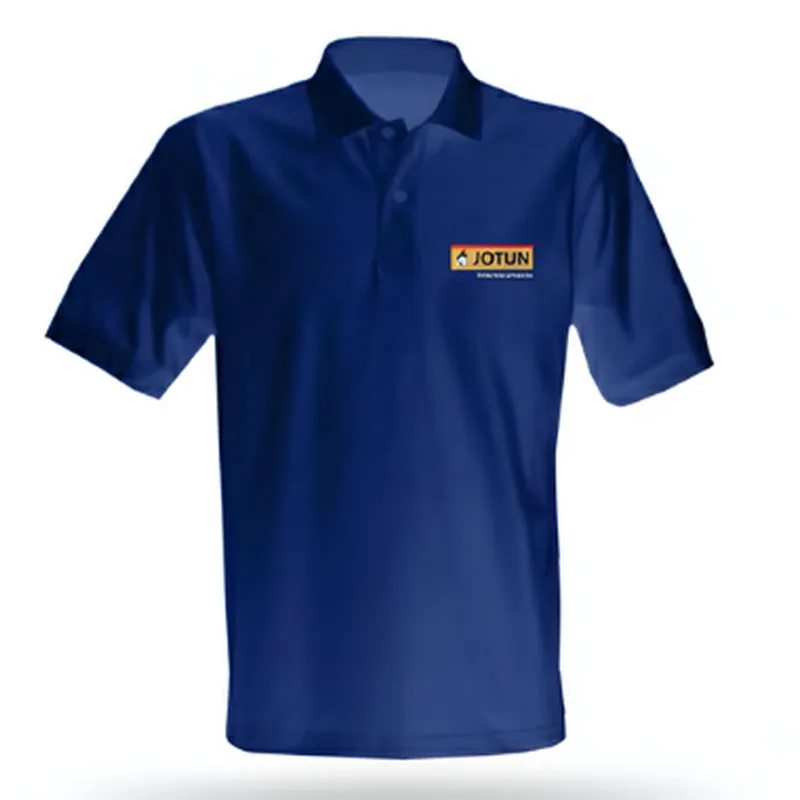 Navy branded polo shirt
