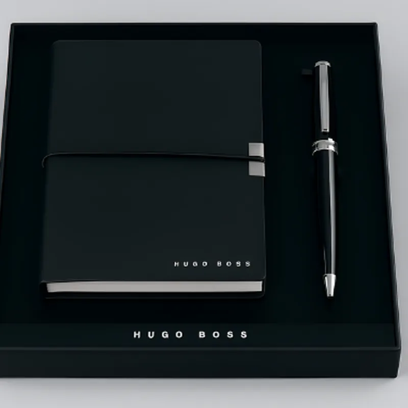 Branded executive notebook and pen gift set in a presentation box